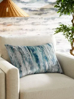 Next 40 x 59cm Haze Velvet Stripe Cushion Blue Online