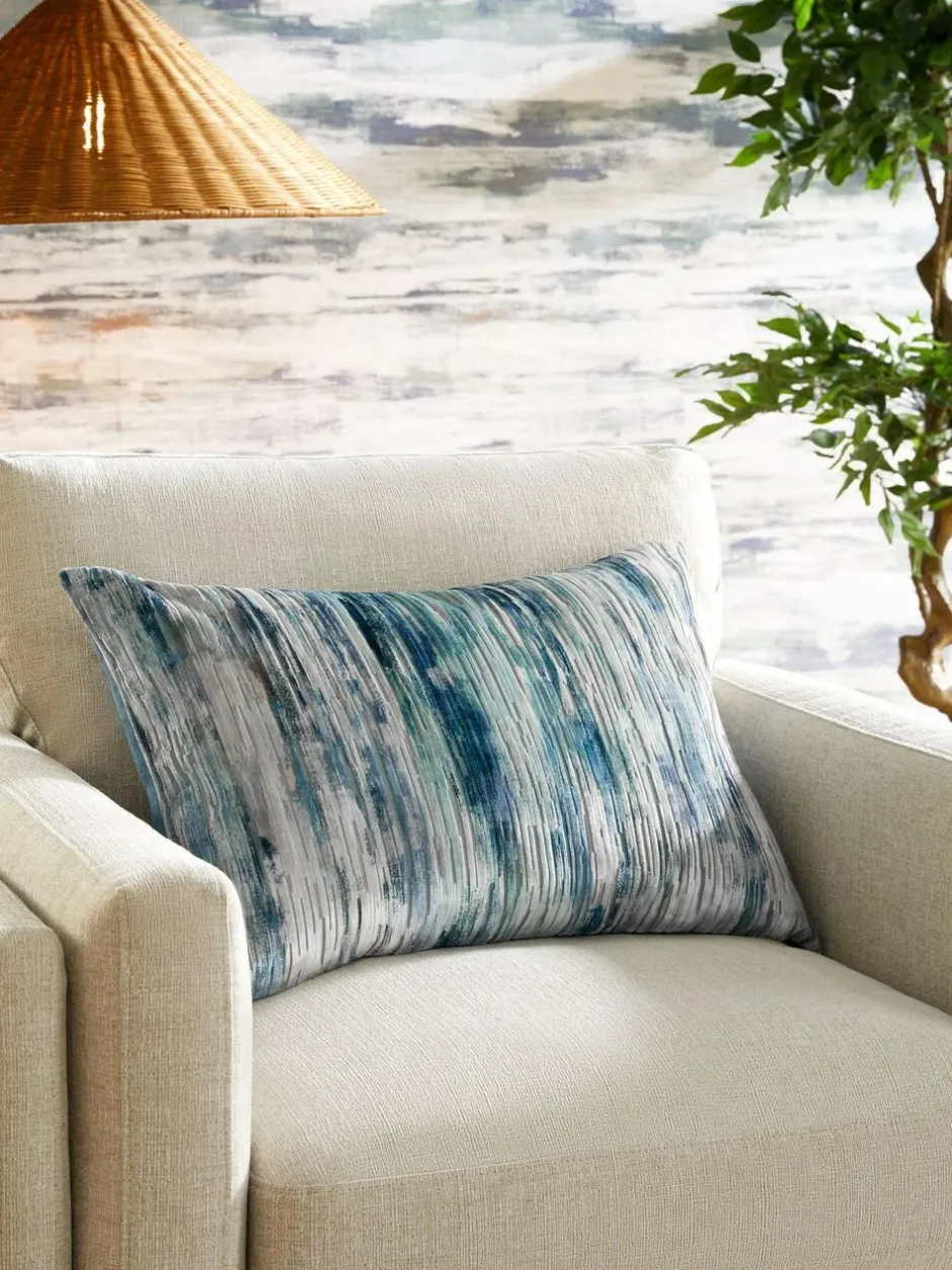 Next 40 x 59cm Haze Velvet Stripe Cushion Blue Online