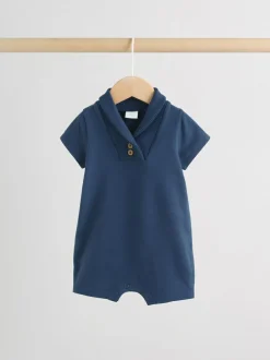 Next Baby Jersey Rompers 2 Pack Blue and White Striped Clearance
