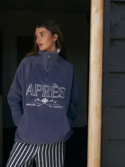 Next Half Zip Fleece Jumper Blue Apres Hot