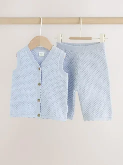 Next Blue Baby Knitted Top and Leggings Set 2 Piece (0mths-2yrs) Online