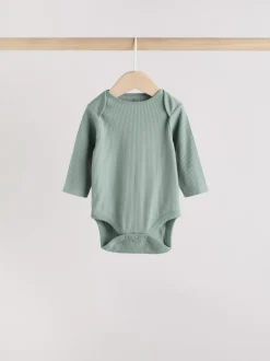 Next Blue Baby Long Sleeve Bodysuits 5 Pack Clearance