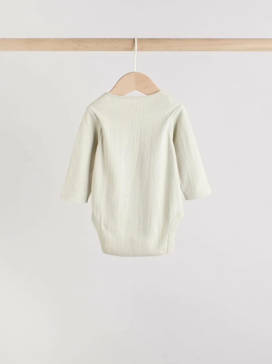 Next Blue Baby Long Sleeve Bodysuits 5 Pack Clearance