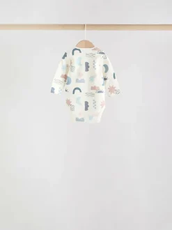 Next Blue Baby Long Sleeve Bodysuits 5 Pack Outlet