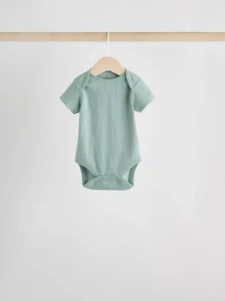 Next Blue Baby Short Sleeve Bodysuits 5 Pack New