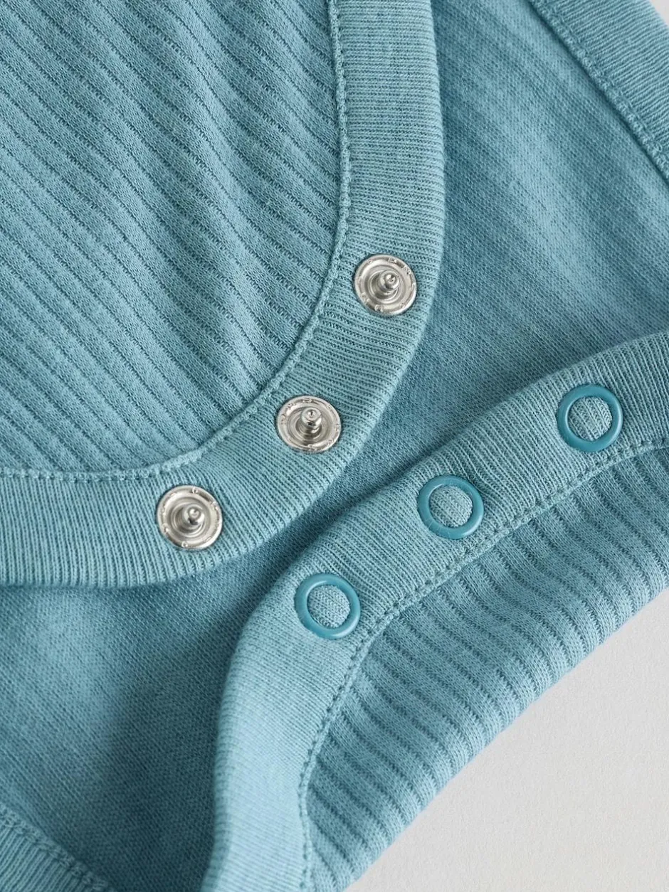 Next Blue Baby Short Sleeve Bodysuits 5 Pack New