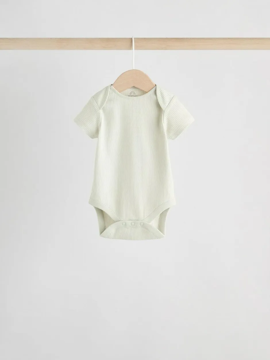 Next Blue Baby Short Sleeve Bodysuits 5 Pack New