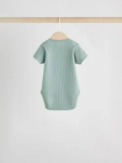 Next Blue Baby Short Sleeve Bodysuits 5 Pack New