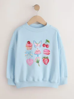 Next Sweatshirt (3-16yrs) Blue Beaded Cake New