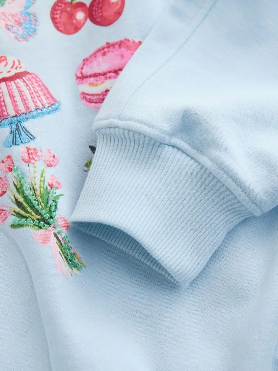 Next Sweatshirt (3-16yrs) Blue Beaded Cake New