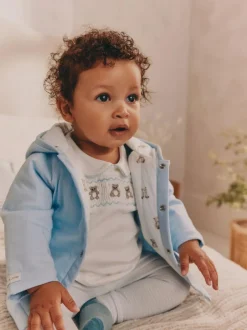 Next Baby Jersey Jacket, Bodysuit and Leggings 3 Piece Set (0mths-2yrs) Blue Bear Outlet