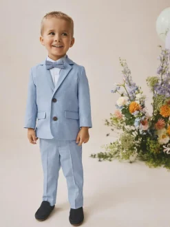 Next Blazer Shirt Trousers and Bow Tie Set (3mths-9yrs) Blue Discount