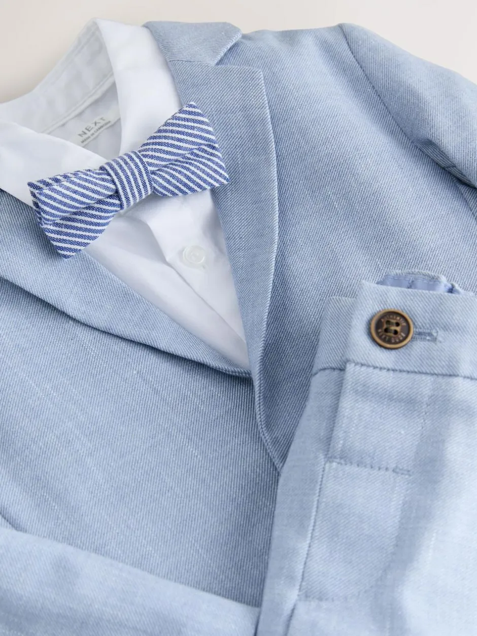 Next Blazer Shirt Trousers and Bow Tie Set (3mths-9yrs) Blue Discount