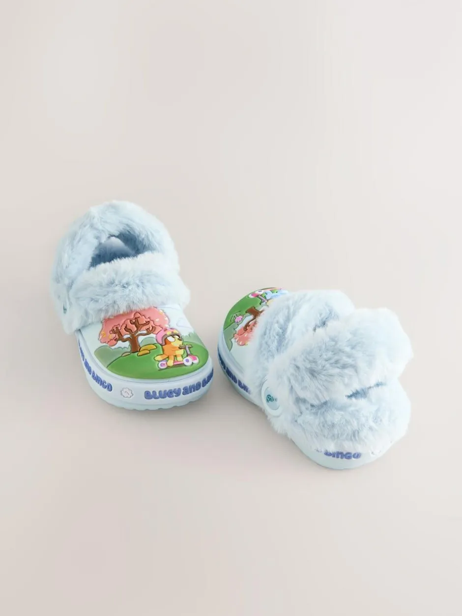 Next Blue Bluey Cosy Lined Slipper Clogs Discount