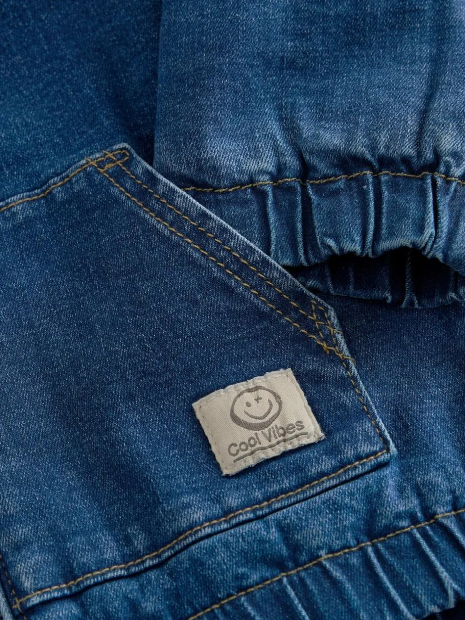 Next Blue Borg Lined Hooded Zip Through Denim Shacket (3mths-7yrs) Clearance