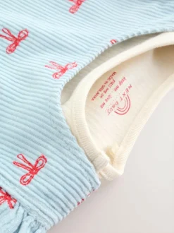Next Blue Bow Baby Cord Pinafore Long Sleeve Bodysuit & Tights Set (0mths-2yrs) Best