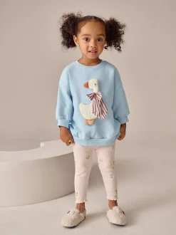 Next Sweatshirt & Leggings Set (3mths-7yrs) Blue Bow Duck Hot