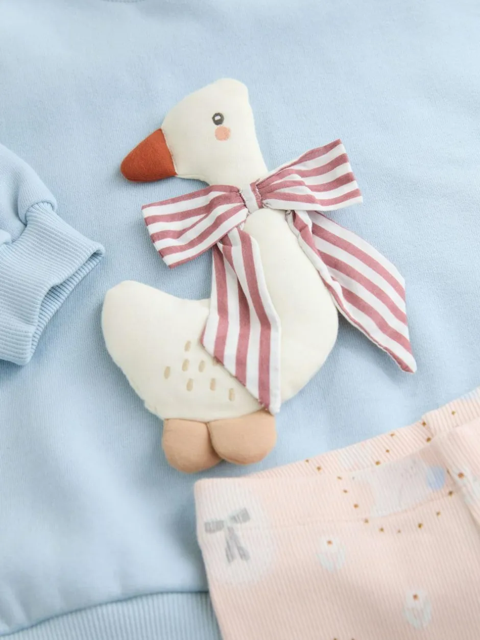 Next Sweatshirt & Leggings Set (3mths-7yrs) Blue Bow Duck Hot