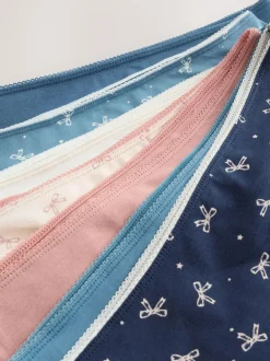Next Full Brief Cotton Rich Knickers 7 Pack Blue Bows Discount