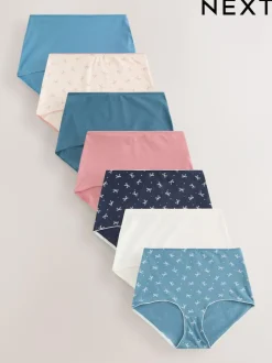 Next Full Brief Cotton Rich Knickers 7 Pack Blue Bows Discount