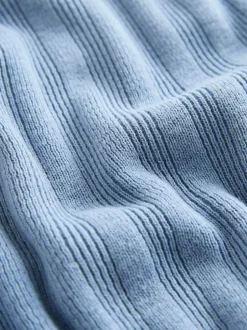 Next Button Neck Knitted Polo Shirt (3-16yrs) Blue Outlet