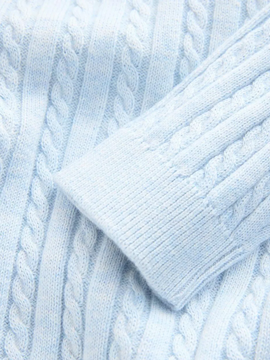 Next Blue Cable Knit Mock Shirt Jumper (3mths-7yrs) Outlet