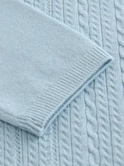 Next Cable Knit Polo Shirt (3mths-7yrs) Blue Sale