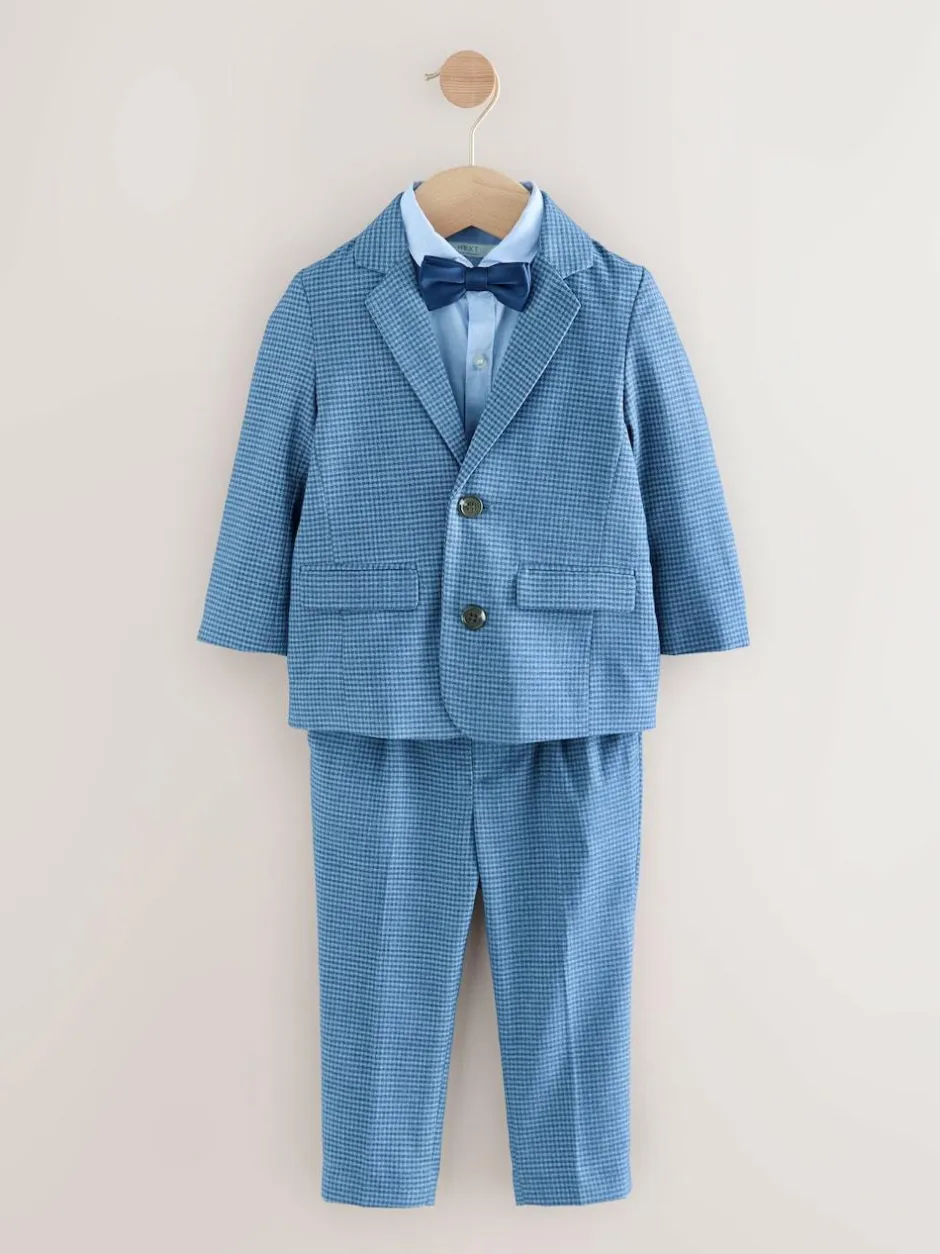 Next Blue Check Blazer, Shirt, Trousers & Bow Tie Set (3mths-9yrs) Sale