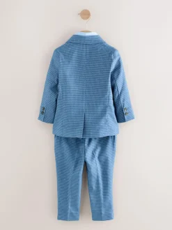 Next Blue Check Blazer, Shirt, Trousers & Bow Tie Set (3mths-9yrs) Sale