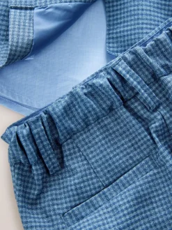Next Blue Check Blazer, Shirt, Trousers & Bow Tie Set (3mths-9yrs) Sale