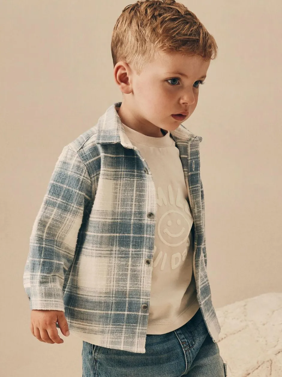 Next Long Sleeve Shirt and T-Shirt Set (3mths-7yrs) Blue Check