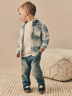 Next Long Sleeve Shirt and T-Shirt Set (3mths-7yrs) Blue Check