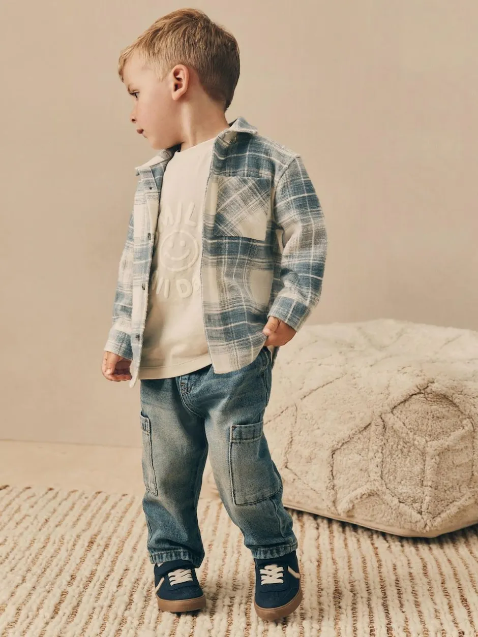 Next Long Sleeve Shirt and T-Shirt Set (3mths-7yrs) Blue Check