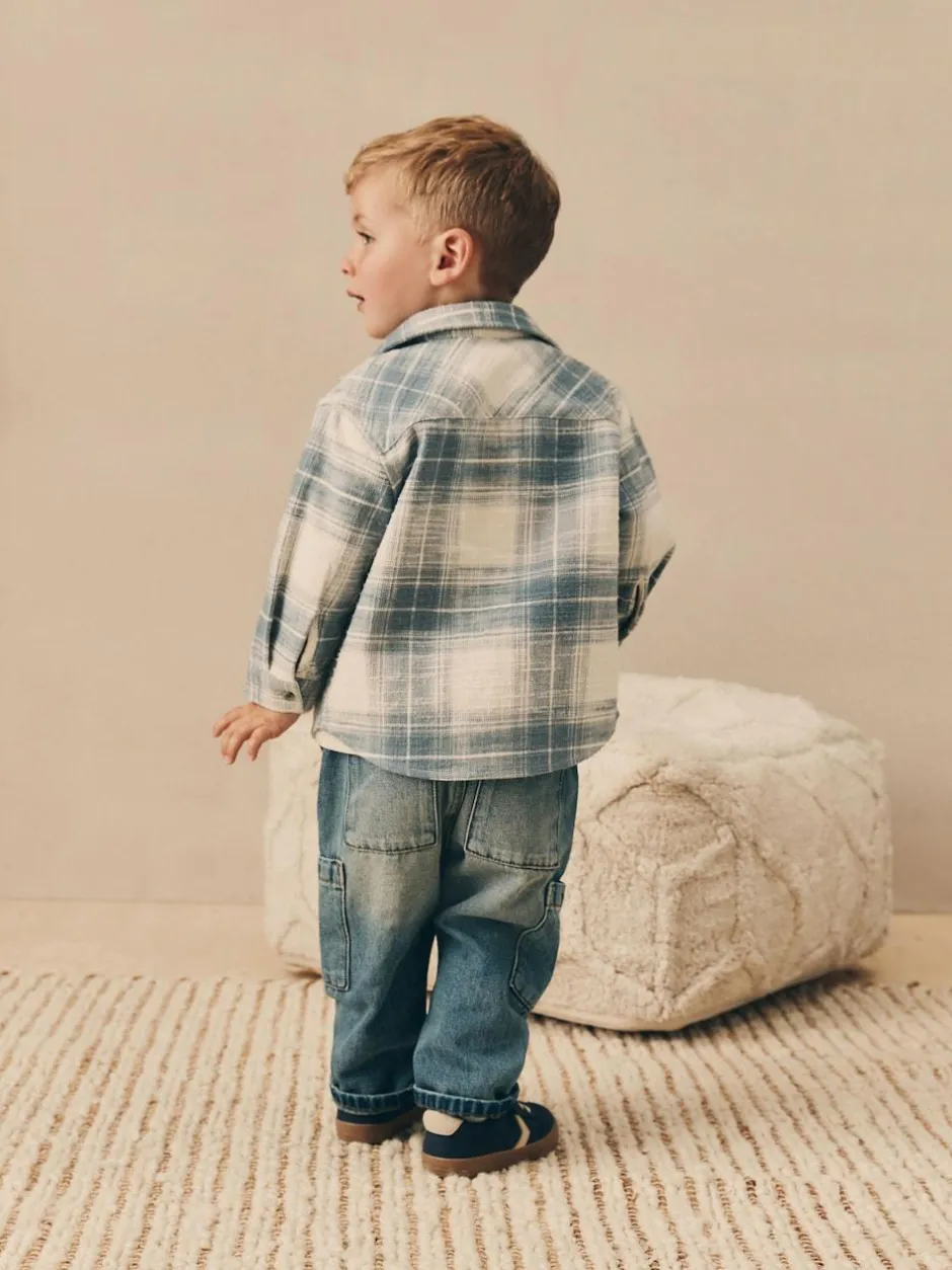 Next Long Sleeve Shirt and T-Shirt Set (3mths-7yrs) Blue Check