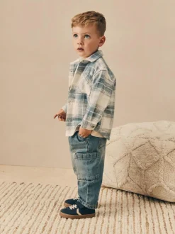 Next Long Sleeve Shirt and T-Shirt Set (3mths-7yrs) Blue Check