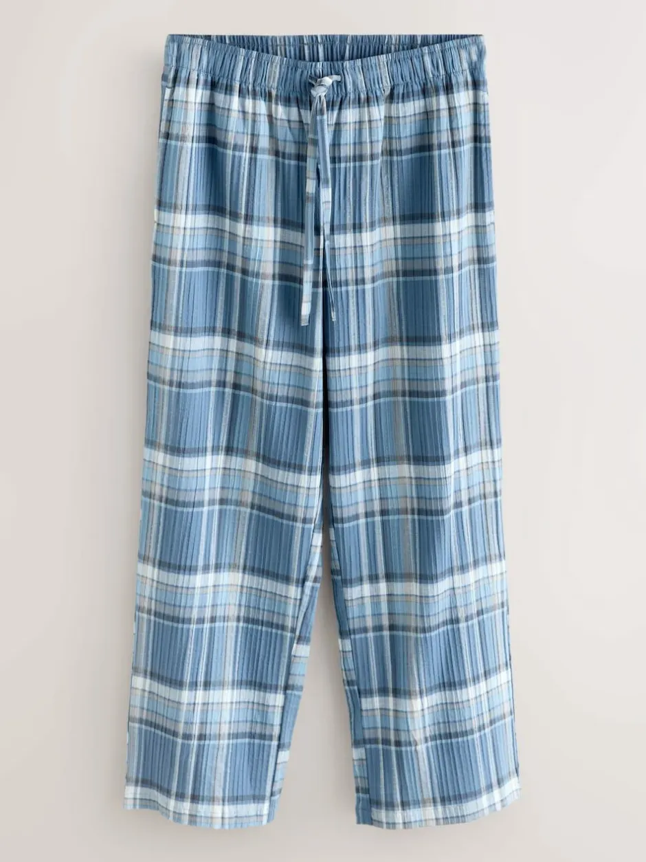 Next Blue Check Short Sleeve Pyjamas Set Clearance