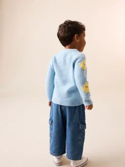 Next Knitted Crew Neck Jumper (3mths-7yrs) Blue Chick Outlet