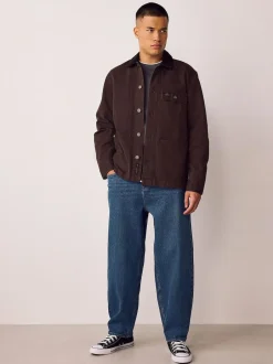 Next Barrel Fit Vintage Wash Denim Jeans Blue Classic Vintage New