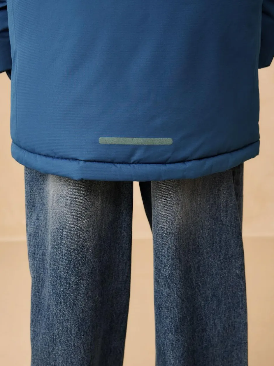 Next Waterproof Inner Wadded Coat (3-16yrs) Blue Colourblock Best