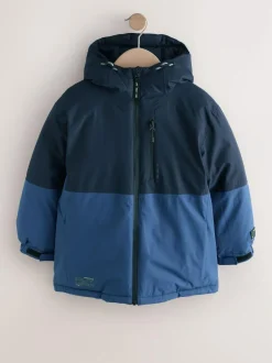 Next Waterproof Inner Wadded Coat (3-16yrs) Blue Colourblock Best