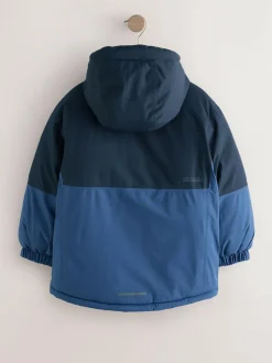Next Waterproof Inner Wadded Coat (3-16yrs) Blue Colourblock Best