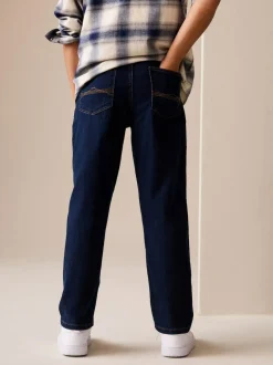 Next Blue Dark Loose Fit Stretch Jeans (3-17yrs) Outlet
