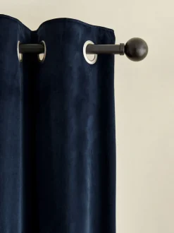 Next Blue Dark Navy Matte Velvet Blackout/Thermal Curtains Online