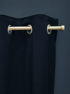 Next Blue Dark Navy Matte Velvet Lined Curtains Hot