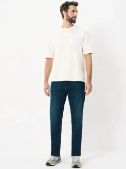 Next Blue Dark Washed Regular Tapered Fit Classic Stretch Jeans New