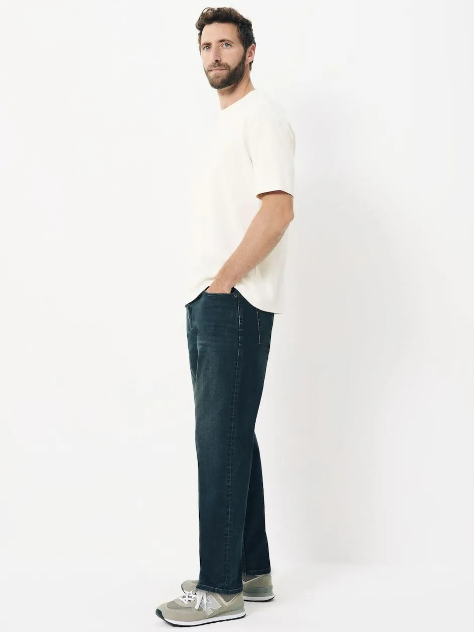 Next Blue Dark Washed Regular Tapered Fit Classic Stretch Jeans New