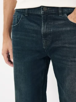 Next Blue Dark Washed Regular Tapered Fit Classic Stretch Jeans New