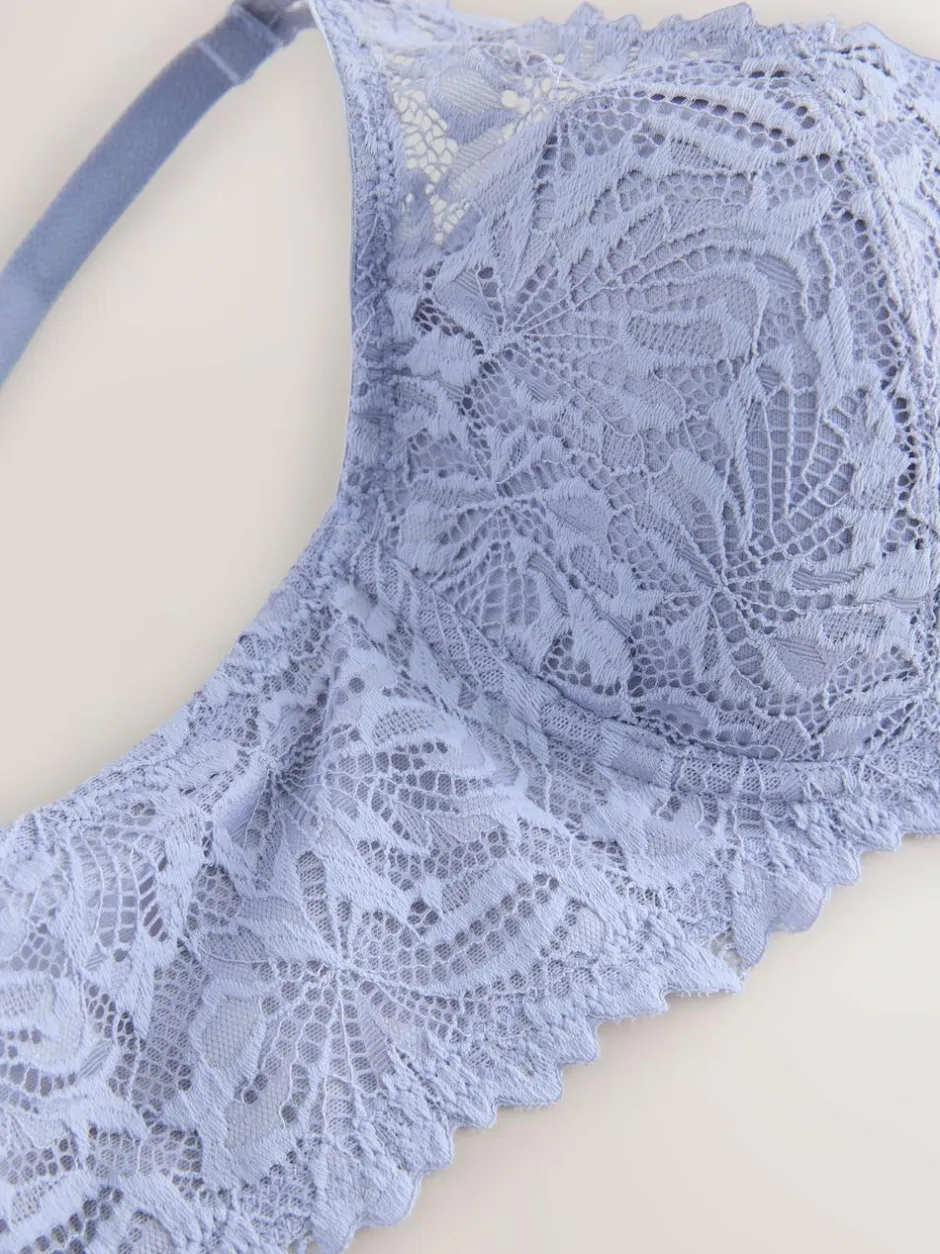 Next DD+ Pad Balcony Lace Ultimate Comfort Bra Blue Clearance