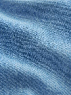 Next Blue Denim 100% Cotton Long Sleeve Grandad Collar Denim Shirt (3mths-7yrs)