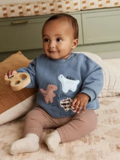 Next Baby Sweatshirt and Leggings Set (0mths-3yrs) Blue Dino